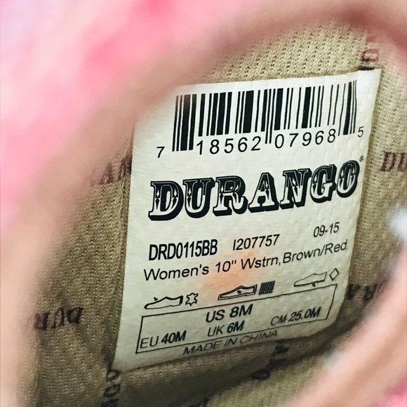 Durango Pink and Brown Heeled Boots - Picture 4 of 11